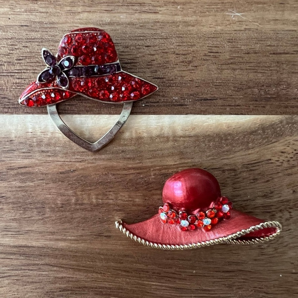 Red Hat Society Pin and Scarf Clip